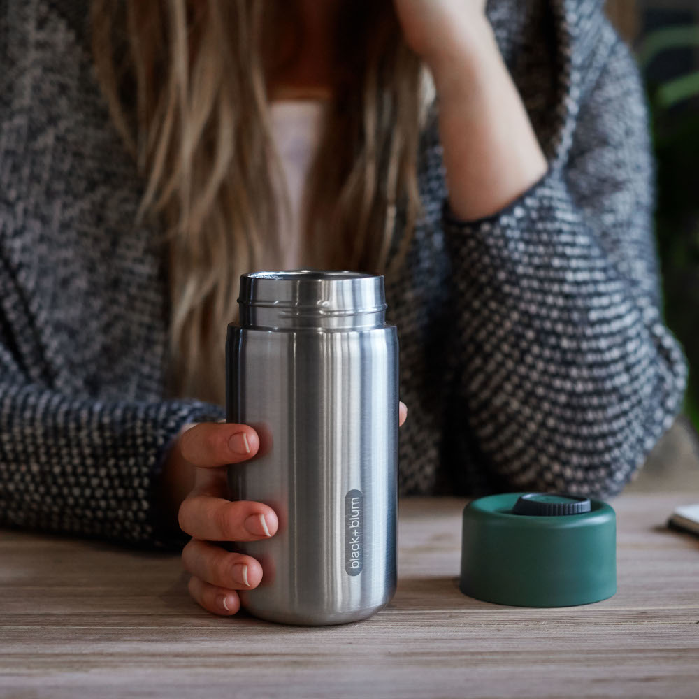 Black+Blum, Insulated Stainless Steel Travel Cup, Black and Blum